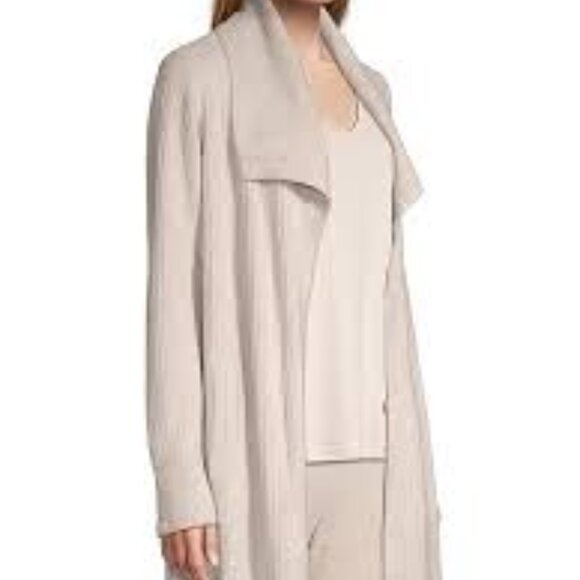 Barefoot Dreams CozyChic Lite Rib Drape Cardigan Cream 2X - Picture 1 of 9